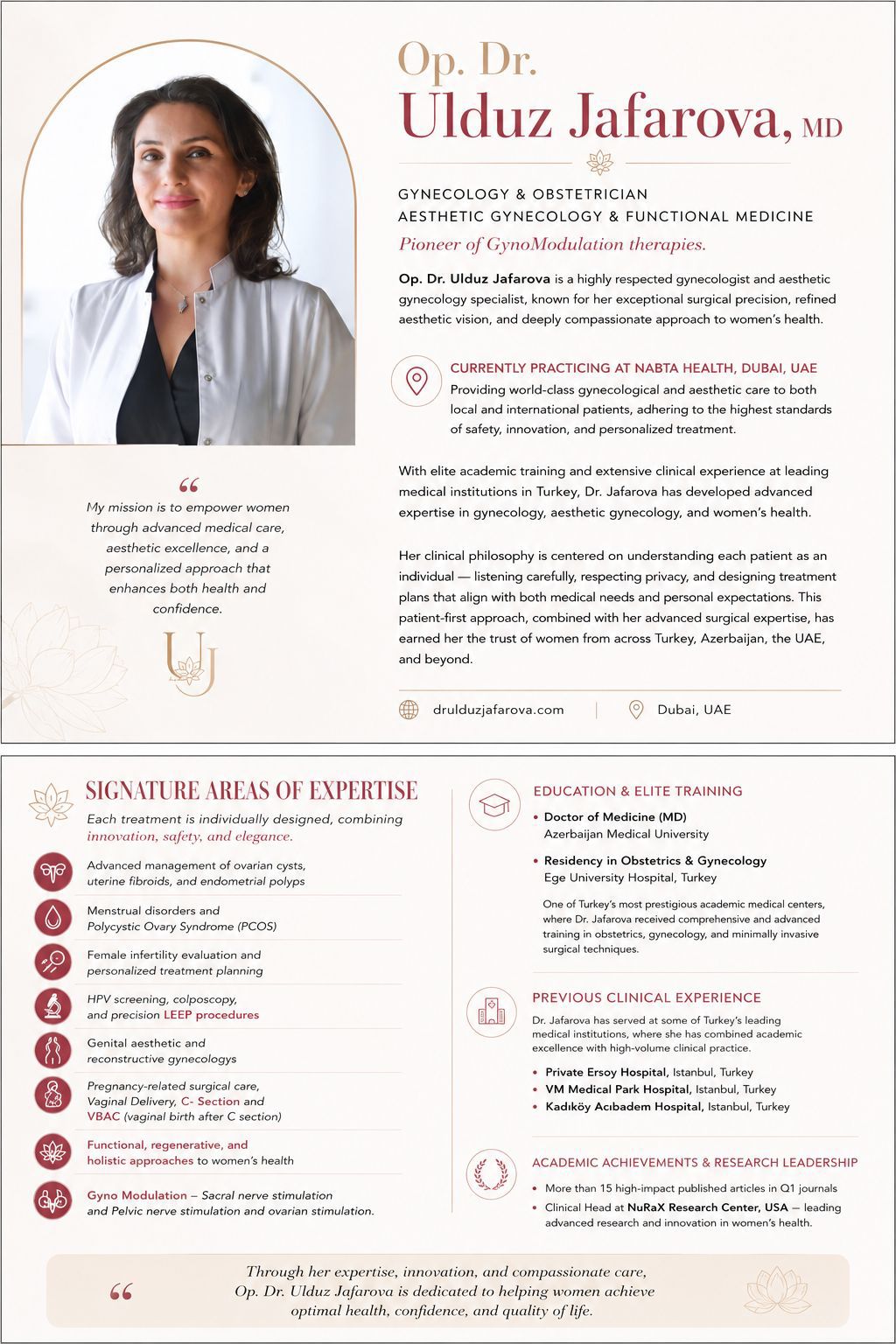 Op. Dr. Ulduz Jafarova , MD resume